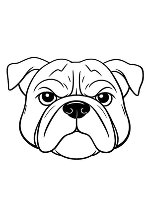 Bulldog hoofd Kleurplaat — gratis kleurplaat