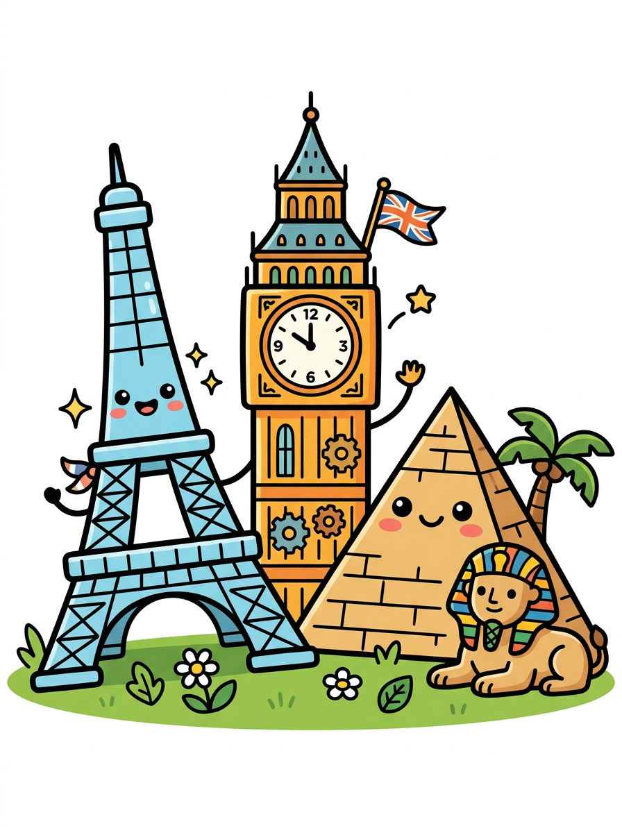 Bekende gebouwen kleurplaten