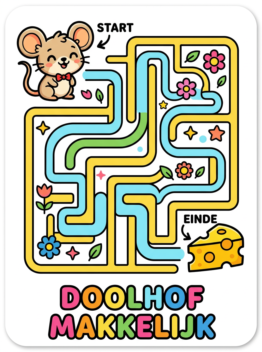 Doolhof makkelijk kleurplaten