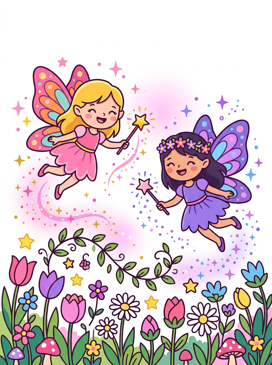 Feeën kleurplaten