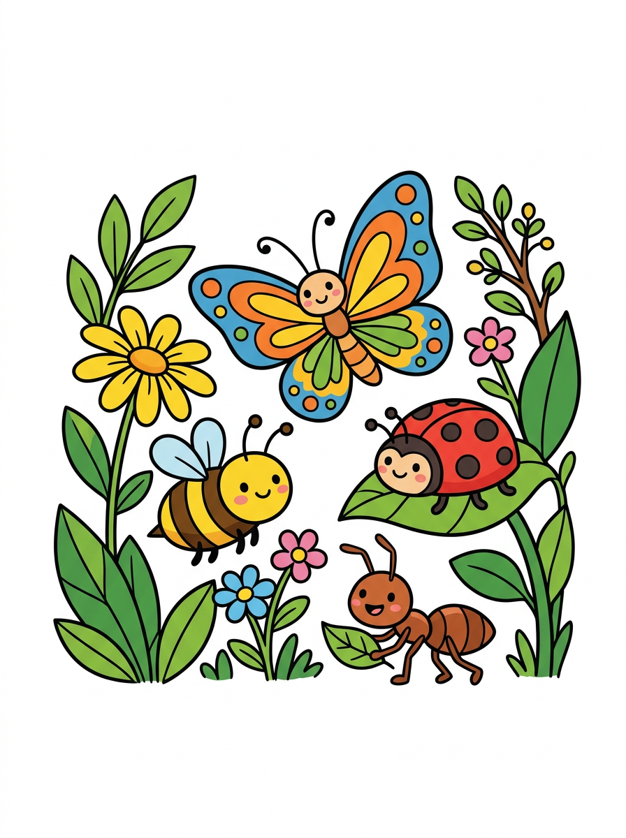 Insecten kleurplaten