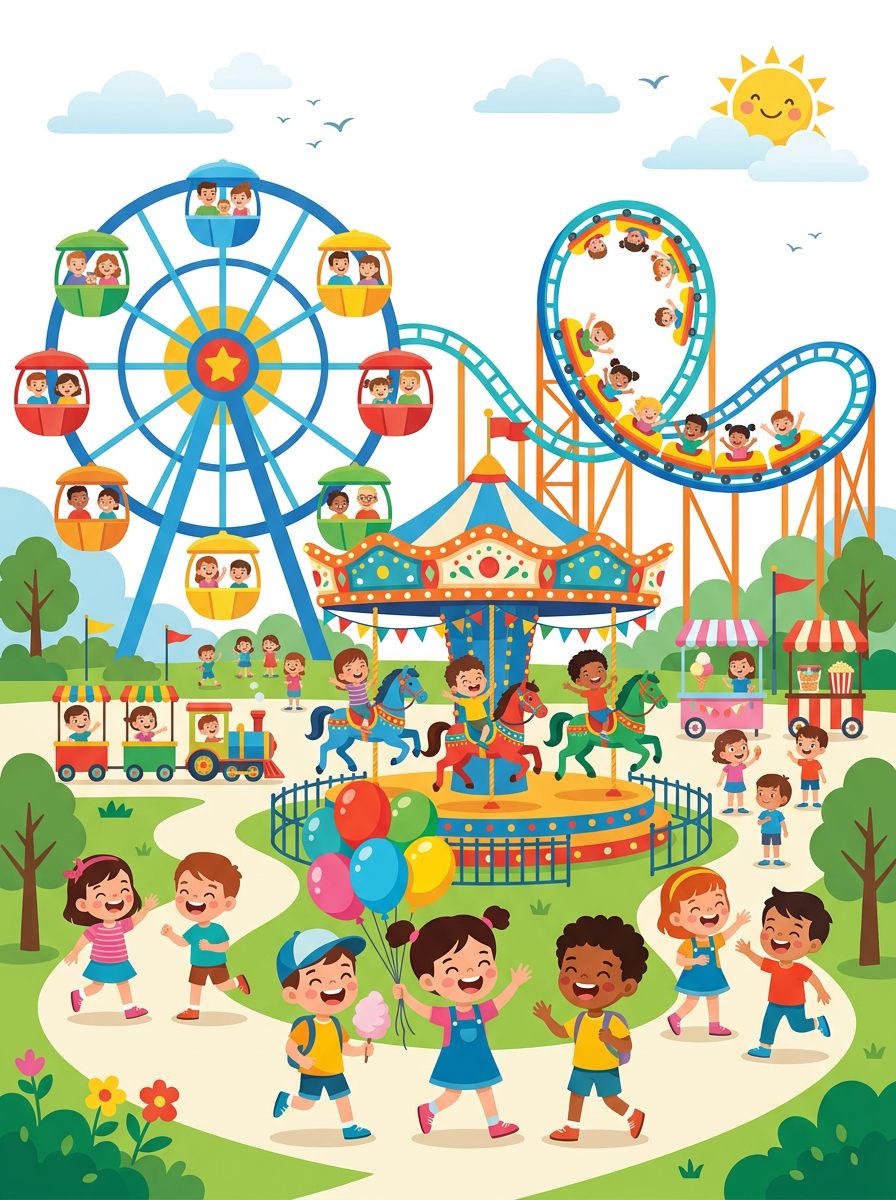 Pretpark kleurplaten