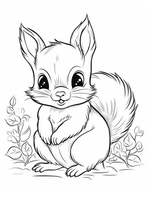 Baby Chipmunk Kleurplaat — gratis kleurplaat