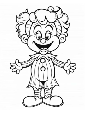 Circus Clown 14 Kleurplaat — gratis kleurplaat printen