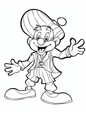 Circus Clown 15 Kleurplaat — gratis kleurplaat printen