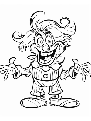 Circus Clown 7 Kleurplaat — gratis kleurplaat printen