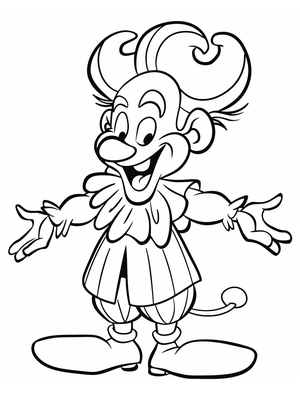 Circus Clown 9 Kleurplaat — gratis kleurplaat printen