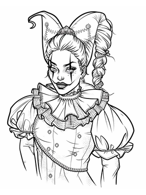 Circus Harlequin 3 Kleurplaat — gratis kleurplaat printen