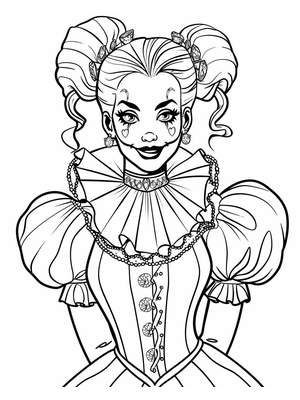 Circus Harlequin 4 Kleurplaat — gratis kleurplaat printen