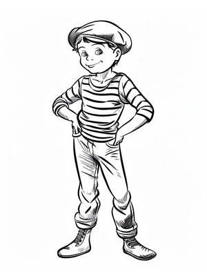 Circus Mime 1 Kleurplaat — gratis kleurplaat printen