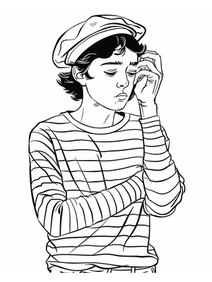 Circus Mime 2 Kleurplaat — gratis kleurplaat printen