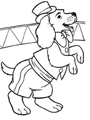 Circushond Kleurplaat — gratis kleurplaat printen