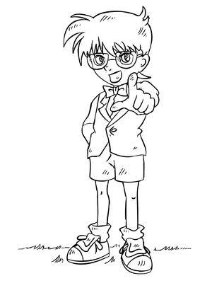 Detective Conan Kleurplaat — gratis kleurplaat printen