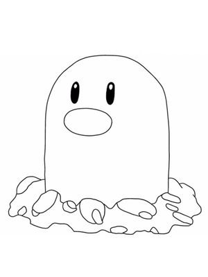 Diglett Kleurplaat — gratis kleurplaat