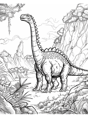 Dinosaurus Volwassen 1 Kleurplaat — gratis kleurplaat