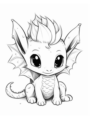 Baby Draak 2 Kleurplaat — gratis kleurplaat