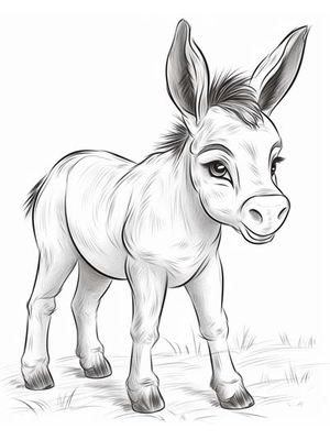 Baby Ezel Kleurplaat — gratis kleurplaat