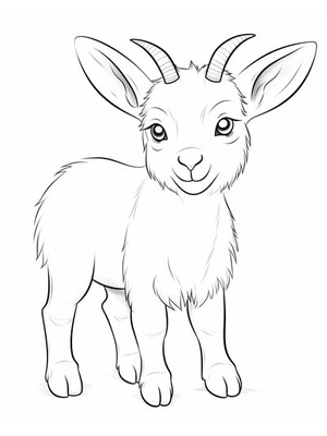 Baby Geit Kleurplaat — gratis kleurplaat