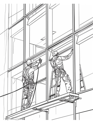 Glaszetter Kleurplaat — gratis kleurplaat printen