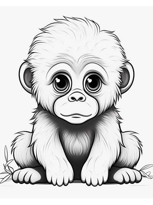 Baby Gorilla Kleurplaat — gratis kleurplaat printen