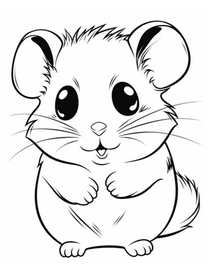 Baby Hamster Kleurplaat — gratis kleurplaat