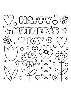 Happy mother's day Kleurplaat — gratis kleurplaat printen