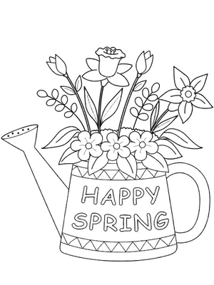 Happy spring Kleurplaat — gratis kleurplaat printen