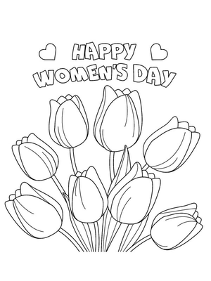 Happy women's day Kleurplaat — gratis kleurplaat printen