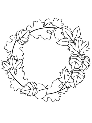 Herfstkrans Kleurplaat — gratis kleurplaat