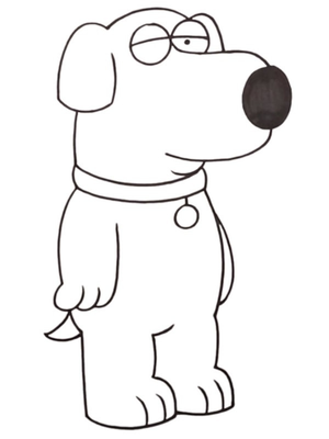 Hond Brian Griffin (Family Guy) Kleurplaat — gratis kleurplaat printen