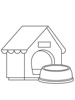 Hondenhok Kleurplaat — gratis kleurplaat printen