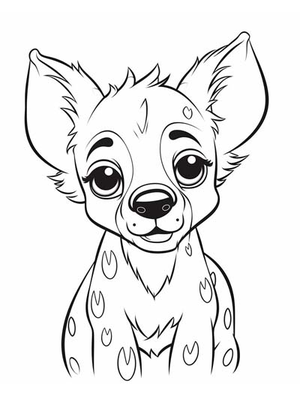 Baby Hyena Kleurplaat — gratis kleurplaat