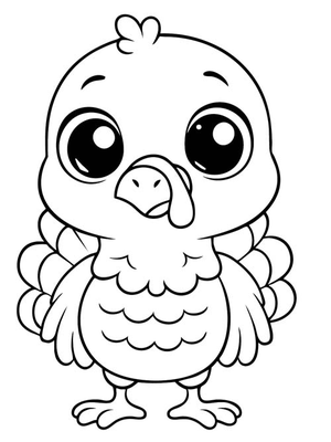 Baby Kalkoen Kleurplaat — gratis kleurplaat