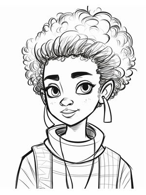 Kind Black 4 Kleurplaat — gratis kleurplaat