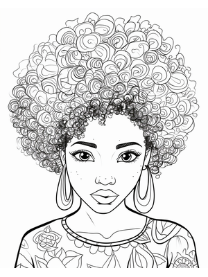 Kind Black 5 Kleurplaat — gratis kleurplaat