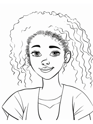 Kind Black 6 Kleurplaat — gratis kleurplaat