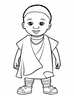 Kind Black 9 Kleurplaat — gratis kleurplaat