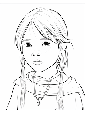 Kind Indigenous 1 Kleurplaat — gratis kleurplaat