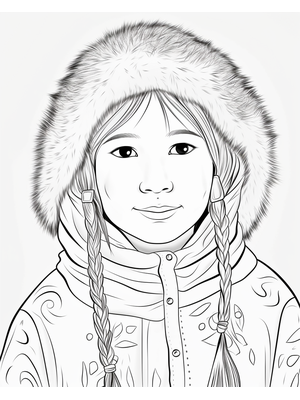 Kind Inuit 1 Kleurplaat — gratis kleurplaat