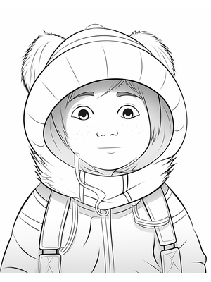 Kind Inuit 2 Kleurplaat — gratis kleurplaat