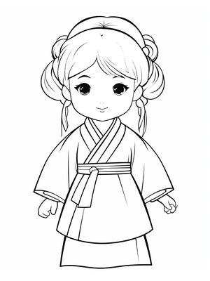 Kind Japanese 4 Kleurplaat — gratis kleurplaat