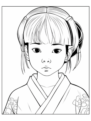 Kind Japanese 5 Kleurplaat — gratis kleurplaat