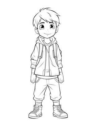 Kind Jongen 1 Kleurplaat — gratis kleurplaat