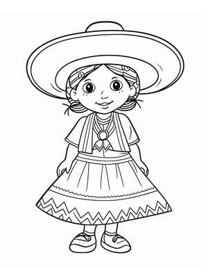 Kind Mexican 1 Kleurplaat — gratis kleurplaat