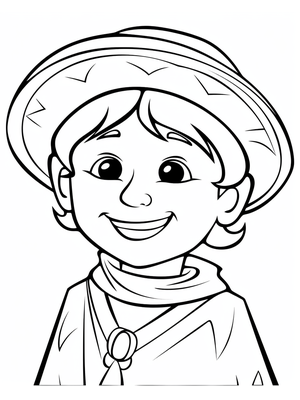 Kind Mexican 2 Kleurplaat — gratis kleurplaat