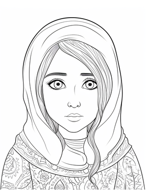 Kind Middle Eastern 1 Kleurplaat — gratis kleurplaat