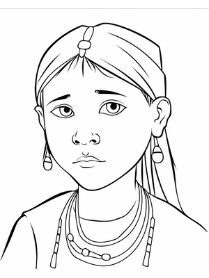 Kind Se Asian 2 Kleurplaat — gratis kleurplaat