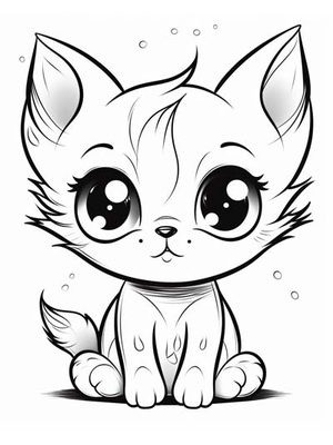 Baby Kitten 27 Kleurplaat — gratis kleurplaat