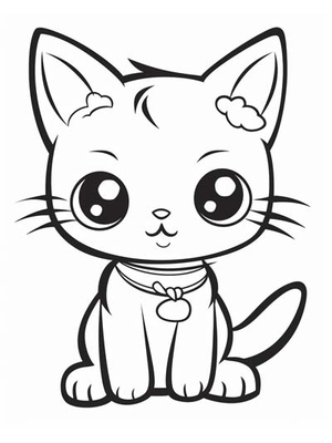 Baby Kitten 28 Kleurplaat — gratis kleurplaat