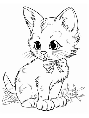 Baby Kitten 3 Kleurplaat — gratis kleurplaat